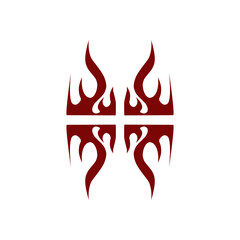 Maroon color tribal design illustration. Perfect for tattoos, stickers, icons, logos, hats, wallpaper elements