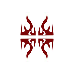 Maroon color tribal design illustration. Perfect for tattoos, stickers, icons, logos, hats, wallpaper elements