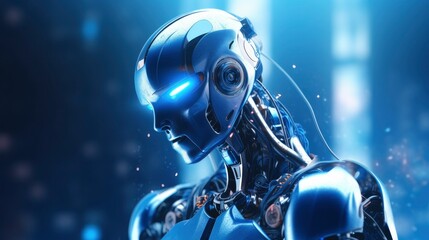 Humanoid male robot. Generative AI