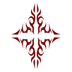 Maroon color tribal design illustration. Perfect for tattoos, stickers, icons, logos, hats, wallpaper elements
