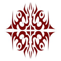 Maroon color tribal design illustration. Perfect for tattoos, stickers, icons, logos, hats, wallpaper elements