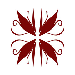 Maroon color tribal design illustration. Perfect for tattoos, stickers, icons, logos, hats, wallpaper elements