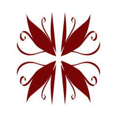 Maroon color tribal design illustration. Perfect for tattoos, stickers, icons, logos, hats, wallpaper elements