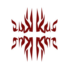 Maroon color tribal design illustration. Perfect for tattoos, stickers, icons, logos, hats, wallpaper elements