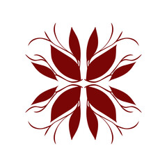 Maroon color tribal design illustration. Perfect for tattoos, stickers, icons, logos, hats, wallpaper elements