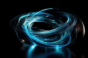 Türaufkleber Circular ray abstract figure,created with generative ai tecnology. © henvryfo