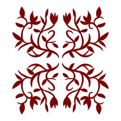 Maroon color tribal design illustration. Perfect for tattoos, stickers, icons, logos, hats, wallpaper elements