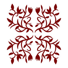 Maroon color tribal design illustration. Perfect for tattoos, stickers, icons, logos, hats, wallpaper elements
