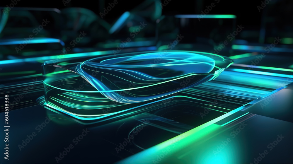 Canvas Prints green abstract background,created with generative ai tecnology.