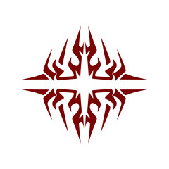 Maroon color tribal design illustration. Perfect for tattoos, stickers, icons, logos, hats, wallpaper elements