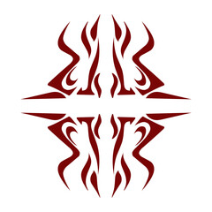 Maroon color tribal design illustration. Perfect for tattoos, stickers, icons, logos, hats, wallpaper elements