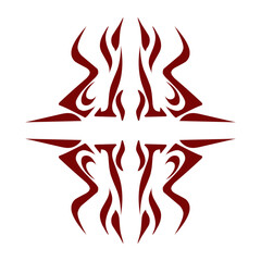 Maroon color tribal design illustration. Perfect for tattoos, stickers, icons, logos, hats, wallpaper elements