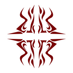 Maroon color tribal design illustration. Perfect for tattoos, stickers, icons, logos, hats, wallpaper elements