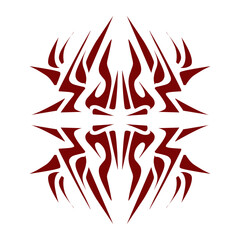 Maroon color tribal design illustration. Perfect for tattoos, stickers, icons, logos, hats, wallpaper elements