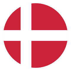 Flag of Denmark. Danish Flag in circle.	
