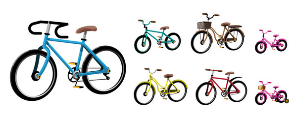 Fototapeta premium Various models and styles of bikes for riders to choose from according to age and usage.