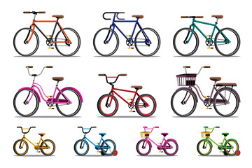 Various models and styles of bikes for riders to choose from according to age and usage.