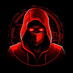 Hacker character avatar icon or logo vector illustration design.