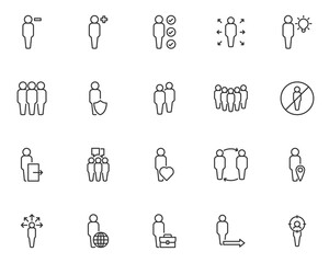 set of people icons, person, group, member,