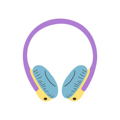 Headphones isolated on white background. Music listening gadget.