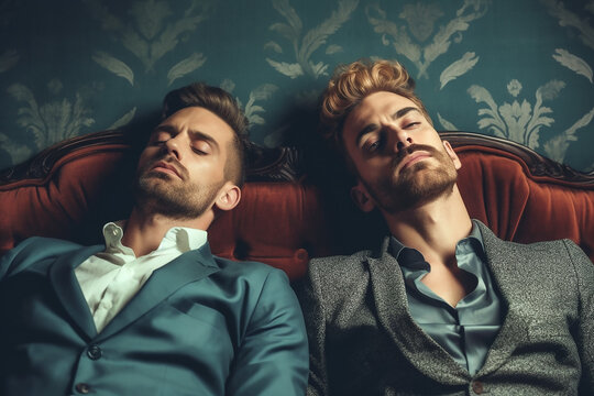 Zwei Männer schlafen KI