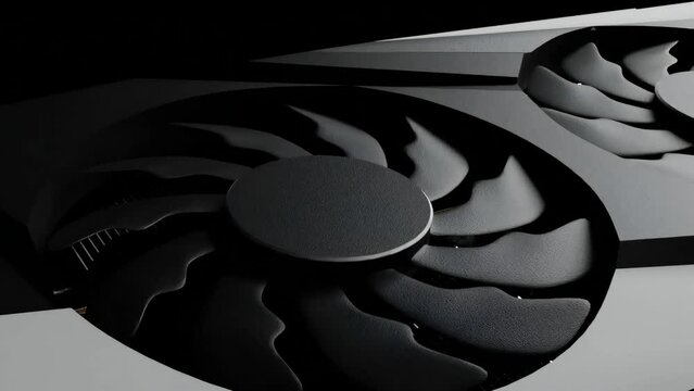 Closeup of GPU for training AI models, Graphics card for neural networks