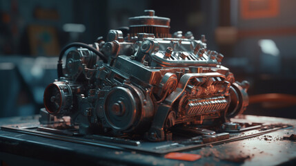 Car engine. Generative Ai