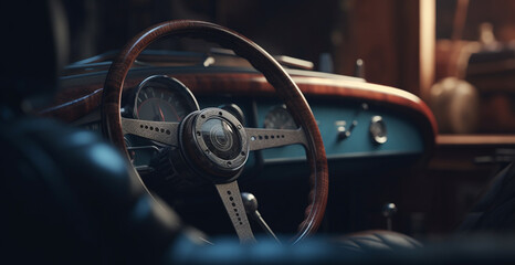 Obraz premium Steering wheel. Generative Ai