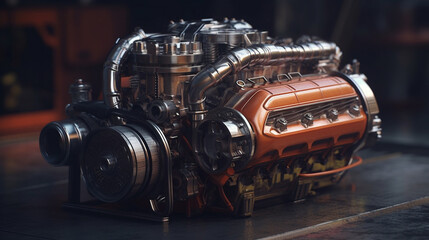 Fototapeta premium Car engine. Generative Ai