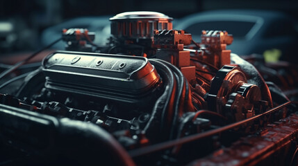 Car engine. Generative Ai