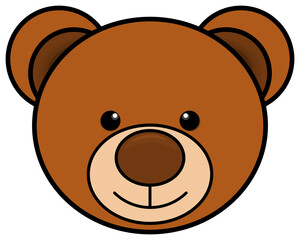 Teddy bear head icon. Cute toy clipart. Cartoon illustration.