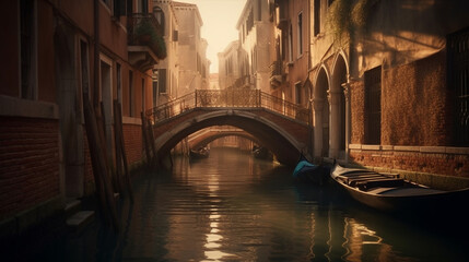 Fototapeta na wymiar Bridge in Venice, Italy. Generative Ai