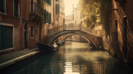 Obraz na płótnie Canvas Bridge in Venice, Italy. Generative Ai