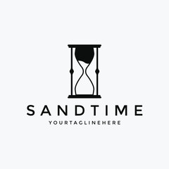 sand time clock logo design template