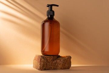 Single brown pump bottle