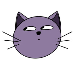 cute cat face hand drawn illustration