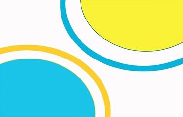 Creative design from bright circles. 2 primary colors, blue and yellow circle on a white background. Beautiful abstract grunge decorative circles. Abstract background with colored balls