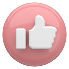 Like button. Like icon. 3D illustration.