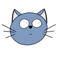 cute cat face hand drawn illustration