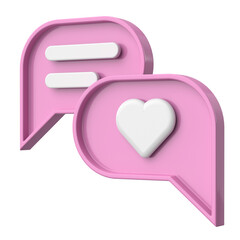 Like icon. Chat bubble. 3D illustration.