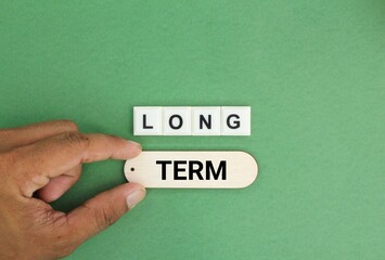 letters of the alphabet with long-term words. long term investment concept. Investment business...