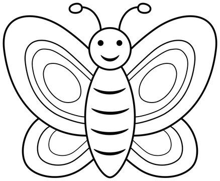 Butterfly coloring book page. 