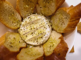 French camembert cheese baked