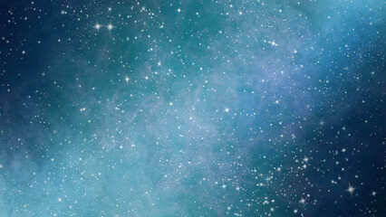手描きの水彩の星空、キラキラ背景