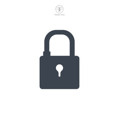 Padlock icon symbol template for graphic and web design collection logo vector illustration