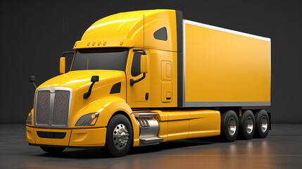 Yellow truck layout. AI generation