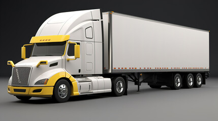 Yellow truck layout. AI generation