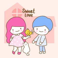 Young couple for Valentine's card