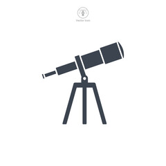 Telescope icon symbol template for graphic and web design collection logo vector illustration