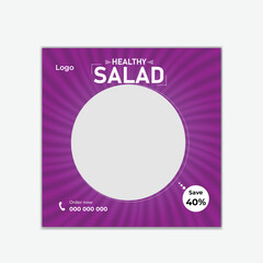 Food social media post design template . square size .